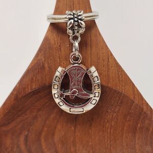 Cowboy Boots and Lucky Horseshoe Keychain